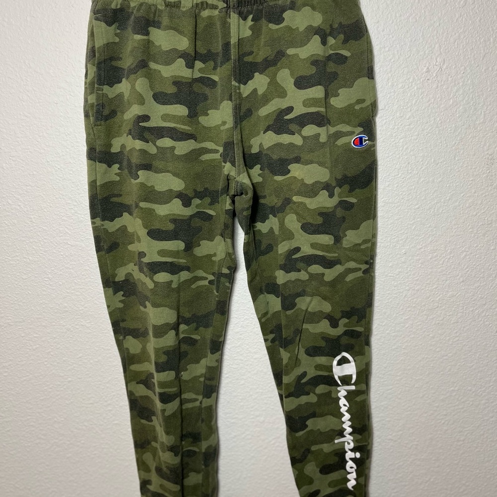 Champion Green Camo Joggers Athletic Fit